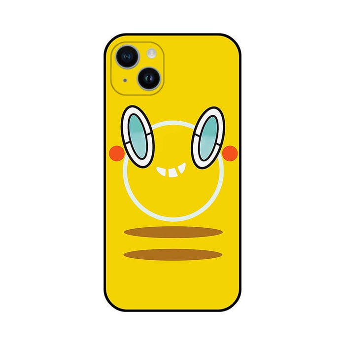 Slim TPU Phone Case with Customizable Design: orange-red, black cartoon face