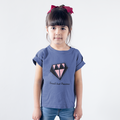 Small yet Precious T-Shirt for Little Girls: blue, pink diamond graphic, cartoon graphic style
