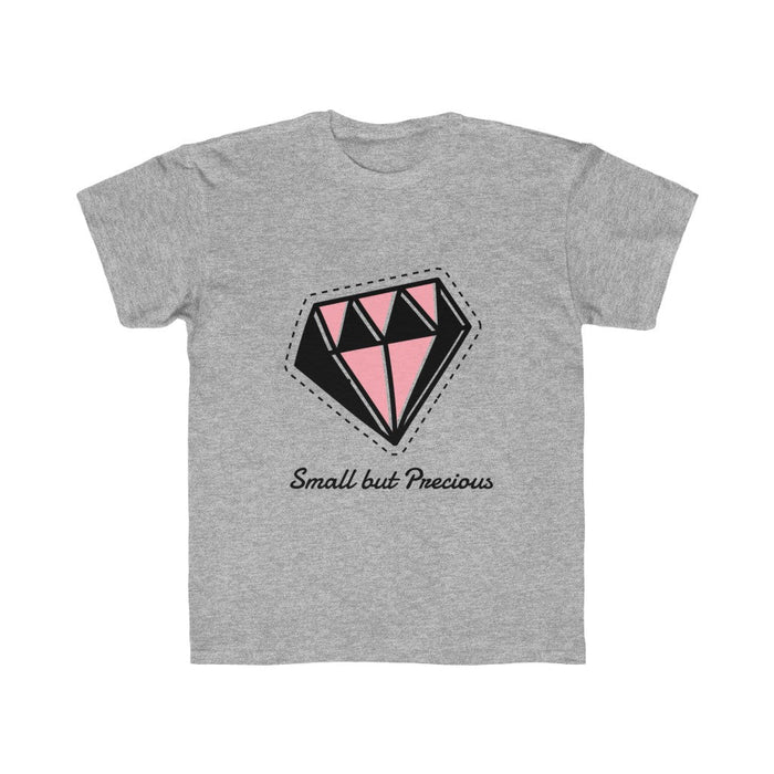 Small yet Precious T-Shirt for Little Girls: blue, pink diamond graphic, cartoon graphic style