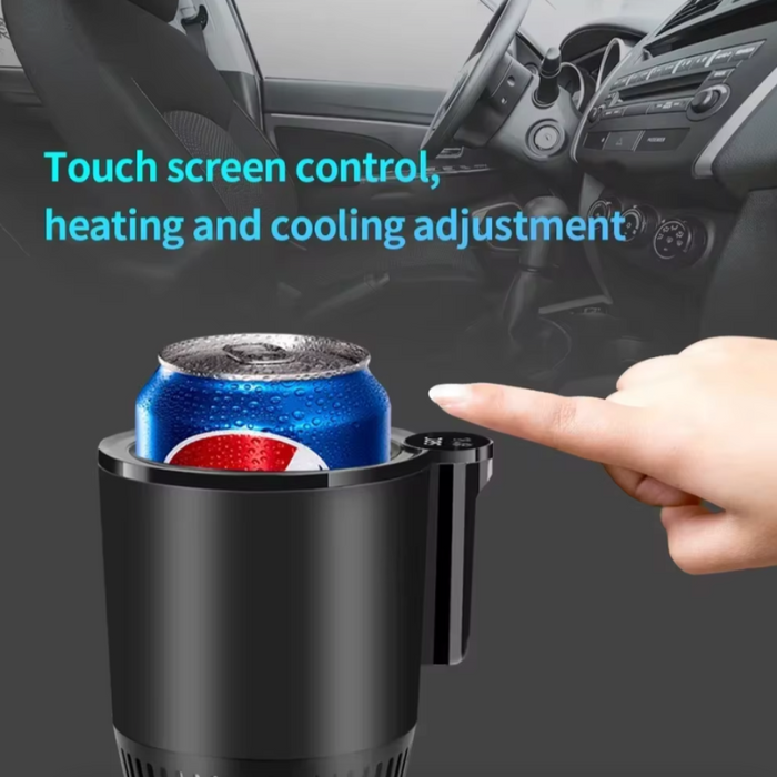 Smart Cooler Cup Holder with Digital Display, All-in-One Solution for Keeping Your Beverages Chilled: black, dark gray car cu
