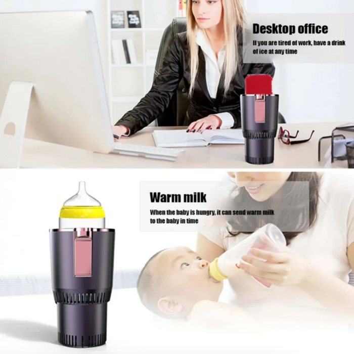 Smart Cooler Cup Holder with Digital Display, All-in-One Solution for Keeping Your Beverages Chilled: black, dark gray car cu