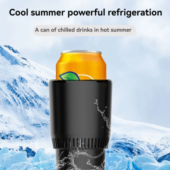 Smart Cooler Cup Holder with Digital Display, All-in-One Solution for Keeping Your Beverages Chilled: black, dark gray car cu