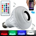 Smart Wireless LED Light Bulb with Integrated Bluetooth Speaker: white, black LED light bulb with built-in speaker, modern st