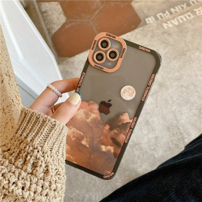Snow Summit Theme Phone Cover For iPhone: black, dark gray mountain landscape, outdoor landscape graphic style