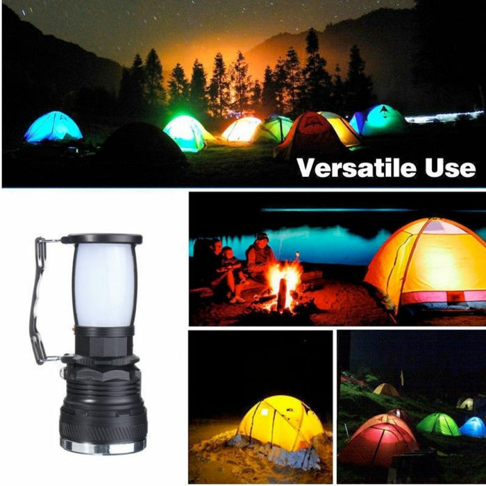 Solar Camping Lantern: Versatile and Efficient Lighting Solution for Outdoor Adventures: black, white rechargeable lantern fl