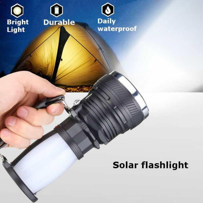 Solar Camping Lantern: Versatile and Efficient Lighting Solution for Outdoor Adventures: black, white rechargeable lantern fl