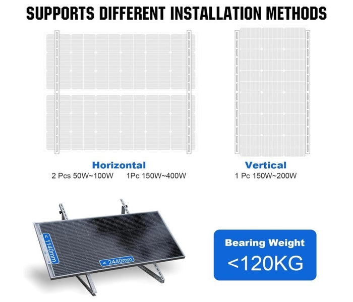 Solar Panel Mount Brackets Adjustable Tilt Legs 180-500W 45in Set 2-4 Pcs-243
