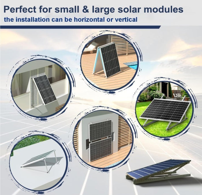 Solar Panel Mount Brackets Adjustable Tilt Legs 180-500W 45in Set 2-4 Pcs-243