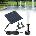 Solar-Powered Garden Fountain: black, dark blue solar-powered water fountain pump kit, functional outdoor garden equipment st