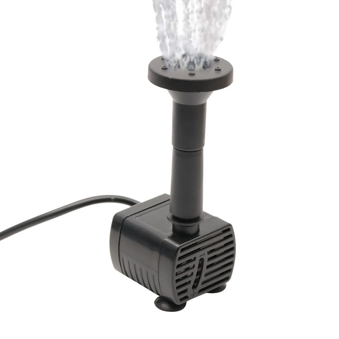 Solar-Powered Garden Fountain: black, dark blue solar-powered water fountain pump kit, functional outdoor garden equipment st