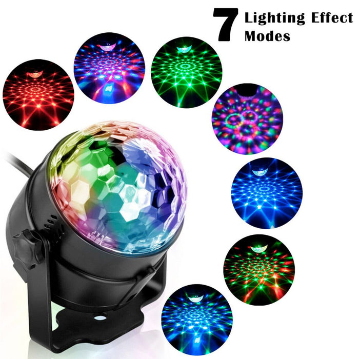 Sound-Responsive LED Party Light Projector: black, multicolor LED disco light/projector, party/disco style
