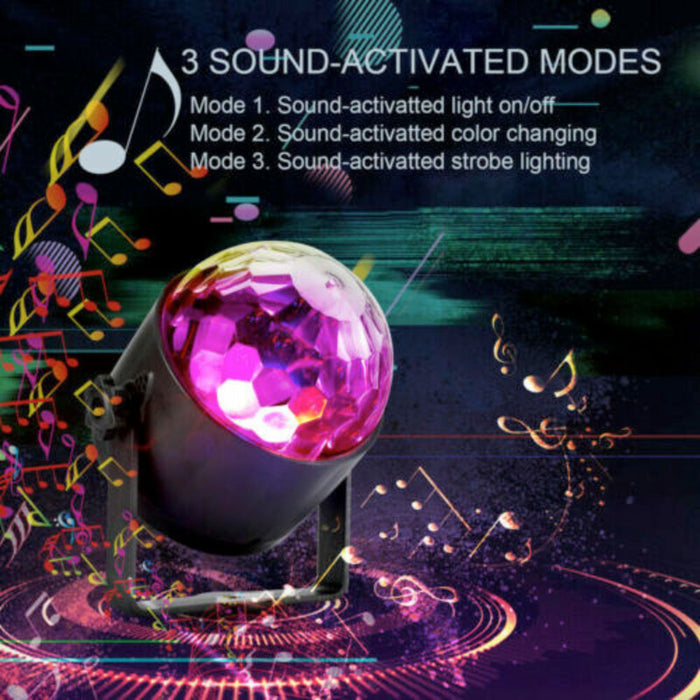 Sound-Responsive LED Party Light Projector: black, multicolor LED disco light/projector, party/disco style