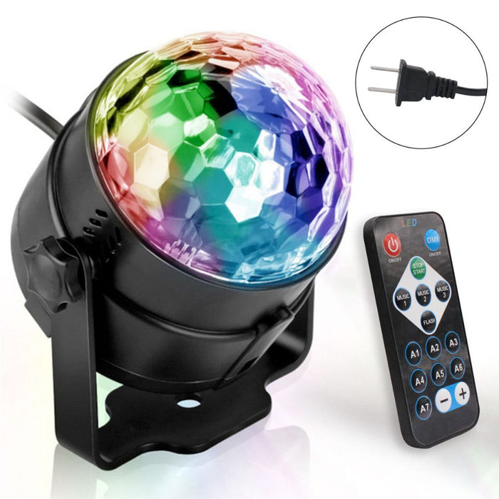 Sound-Responsive LED Party Light Projector: black, multicolor LED disco light/projector, party/disco style