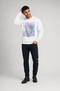 Space Monkey Graphic Sweatshirt for Men White