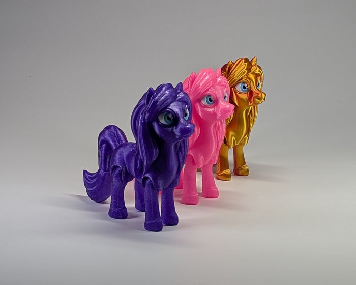 Sparkle Pony in Purple Pink Red and Gold Diagonal View