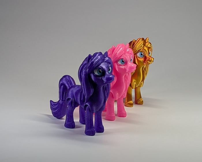 Sparkle Pony in Purple Pink Red and Gold Diagonal View