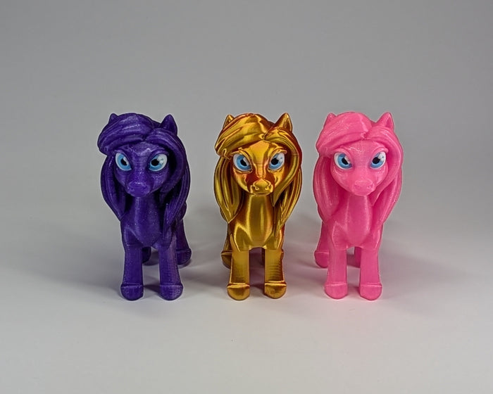 Sparkle Pony in Purple Pink Red and Gold Head on iew