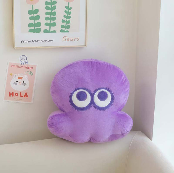 Splatoon Plush Toy Squid: mint green, light blue cartoon character with large eyes, kawaii cartoon style