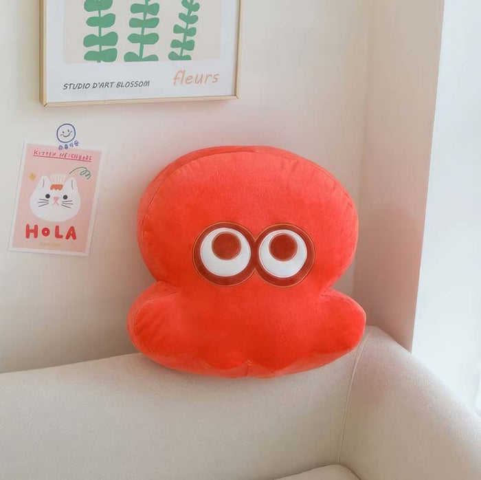 Splatoon Plush Toy Squid: mint green, light blue cartoon character with large eyes, kawaii cartoon style