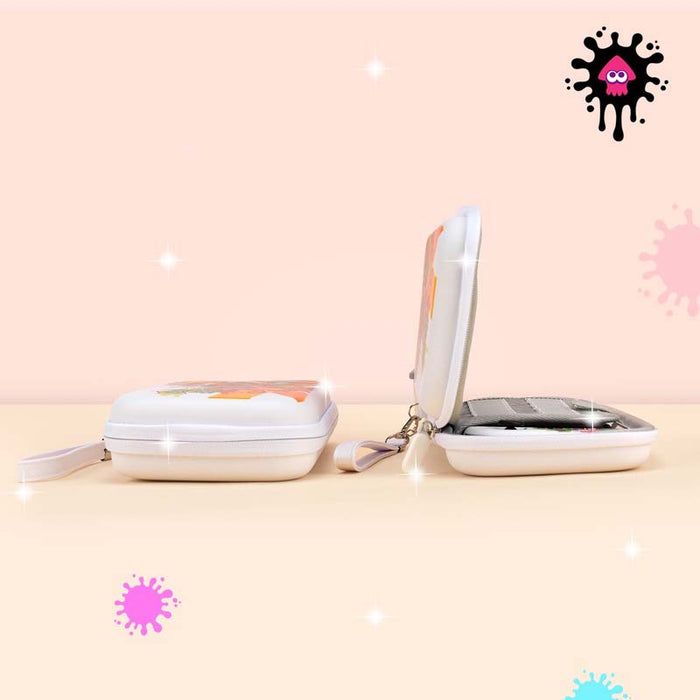 Splatoon Switch Carrying Case: Compact, Roomy, Protective: white, purple Splatoon-themed cartoon characters, cartoon, colorfu