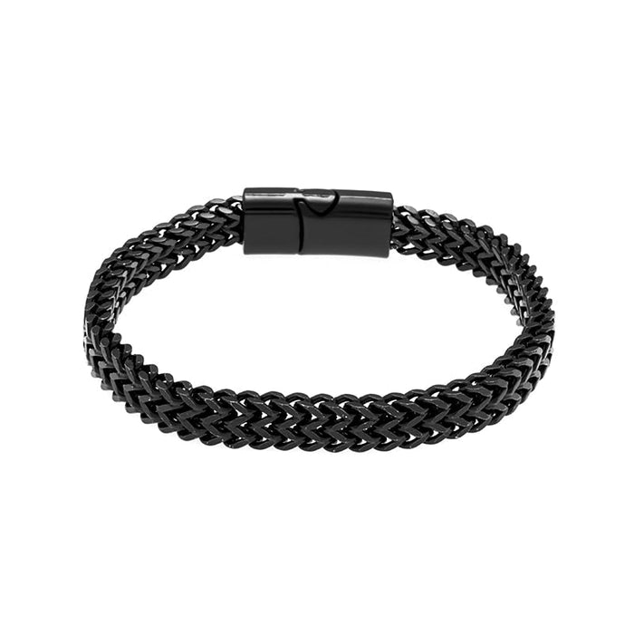 Stainless Steel Braided Bracelet with Plated Finish: silver chain-link bracelet, bold minimal style