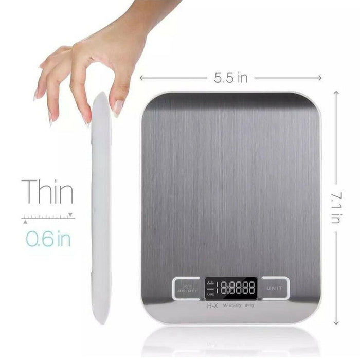 Stainless Steel Electronic Kitchen Scale: Enhancing Precision in Culinary Measurements: silver, white digital bathroom scale