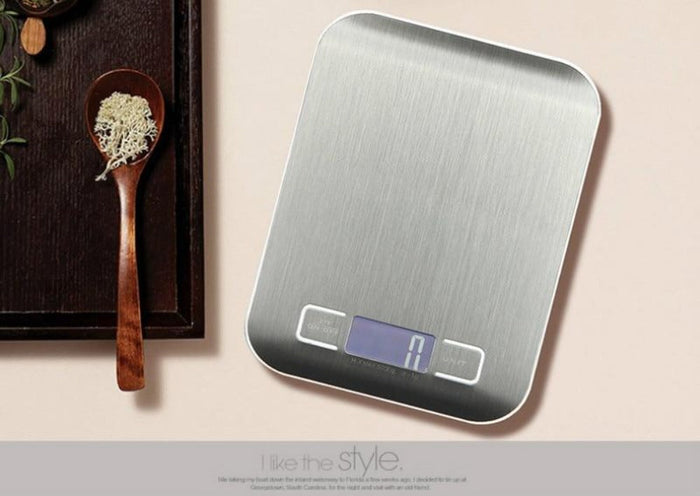 Stainless Steel Electronic Kitchen Scale: Enhancing Precision in Culinary Measurements: silver, white digital bathroom scale