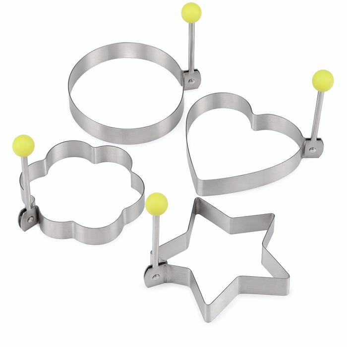 Stainless Steel Pancake Shaping Mold Set - 4 Pieces Default