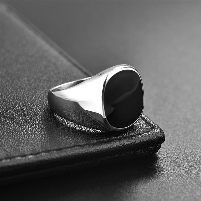 Stainless Steel Signet Ring for Men: silver, gold rings, minimal style
