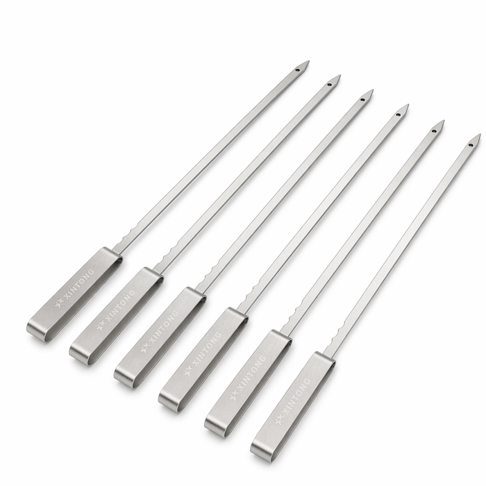 Stainless Steel Skewers for Grilling - Set of 6 Pieces Default