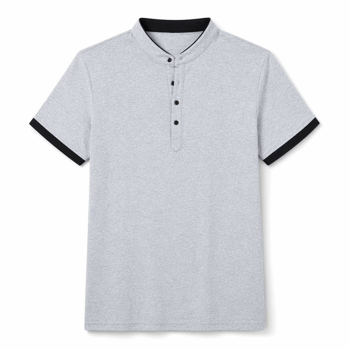 Stand Collar Men's Tee Gray