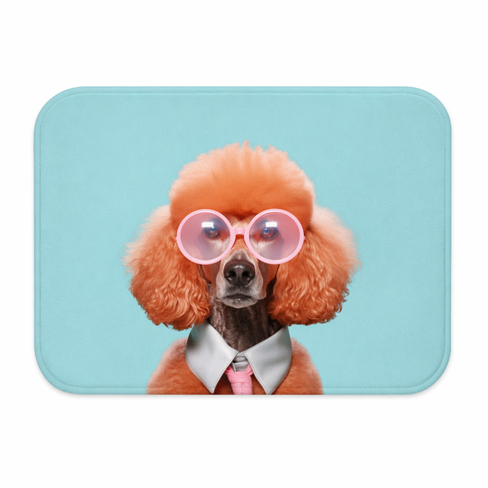 Stylish Canine with Sunglasses Bath Mat Default