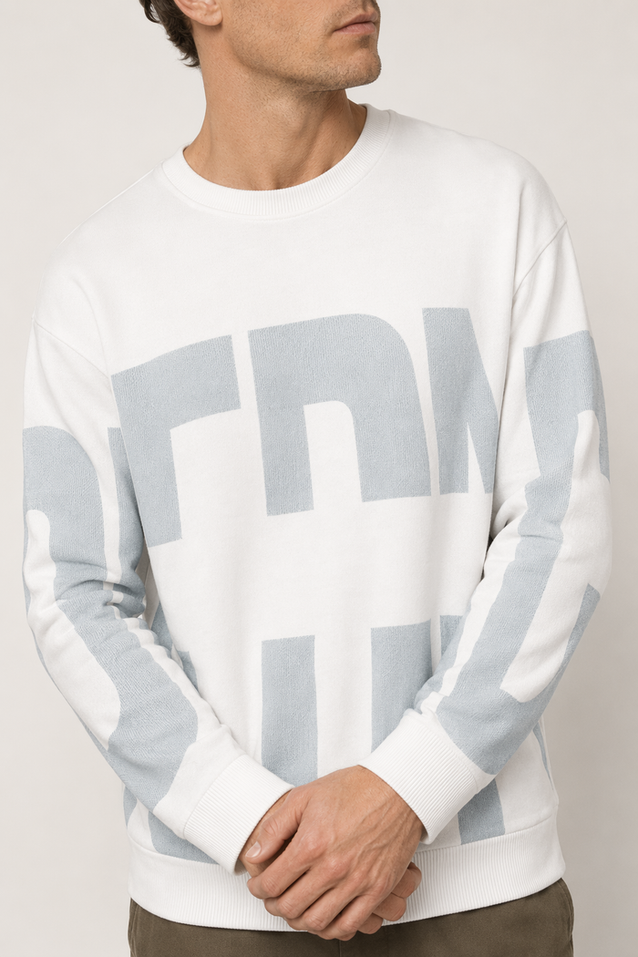 Stylish Logo Sweatshirt for Men in 3 Color Options White