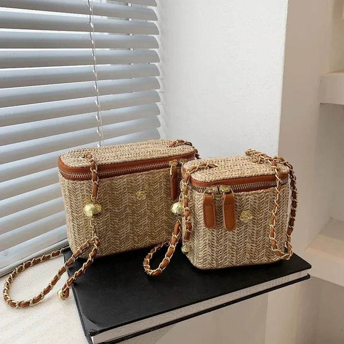 Summer Straw Bucket Bag for Women: Embrace the Season in Style!: beige, tan handbags, boho chic style