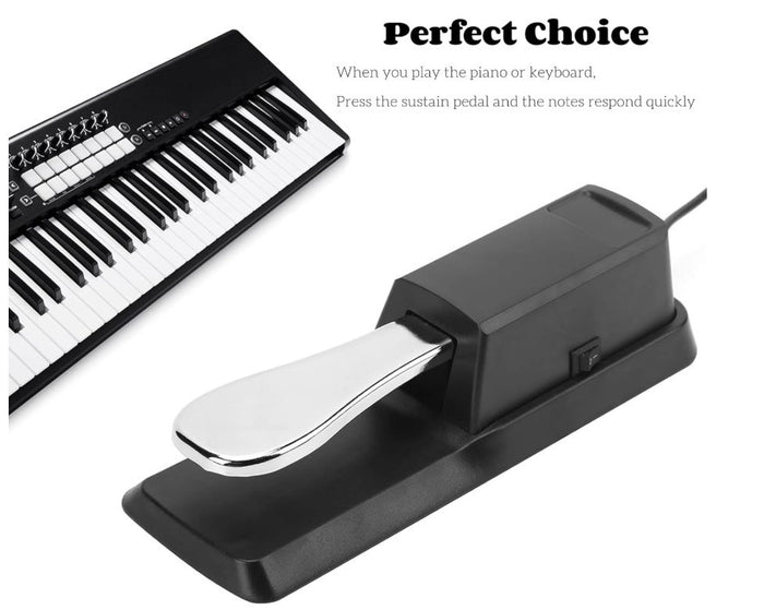Sustain Pedal for Keyboard, Piano Pedal Keyboard Foot Damper Pedal with Polarity