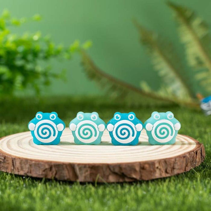 Switch Anime Thumb Grips with Personality: turquoise, white cartoon paw-print design, cartoon kawaii style