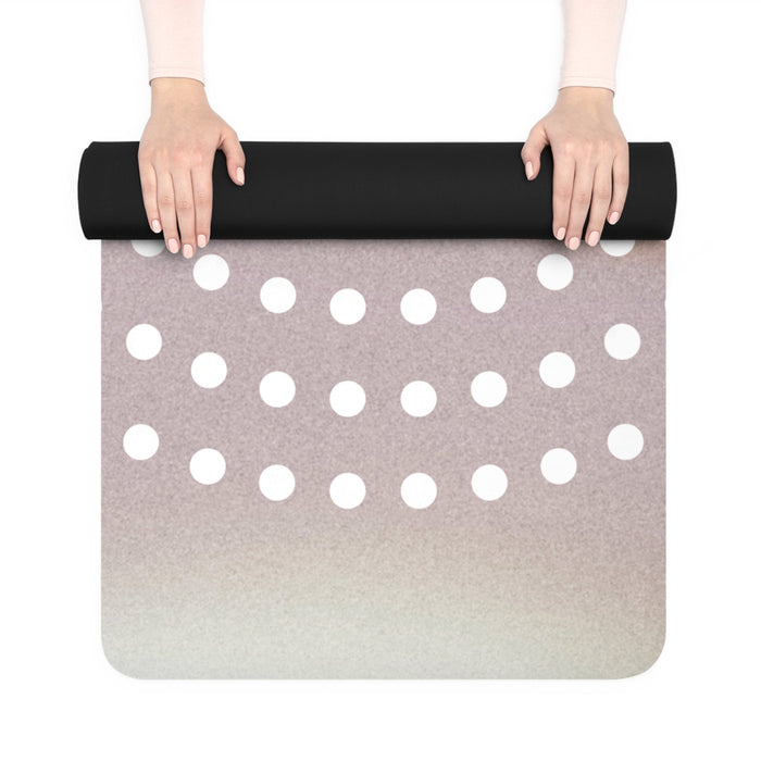 Symmetrical Gradient Yoga Mat: pale gray, beige rectangular patterned object, minimal style