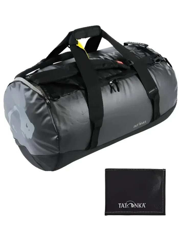 Barrel Large : Travel Duffel Bag - Black : Tatonka (Bonus Coin Wallet)