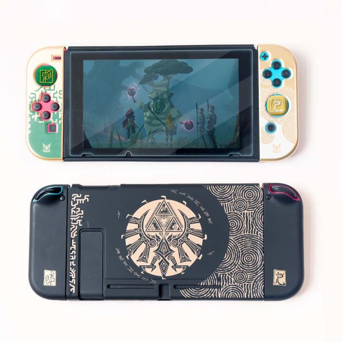 Tears of the Kingdom Switch Case: black, dark gray The Legend of Zelda-themed, fantasy game-themed graphic design style