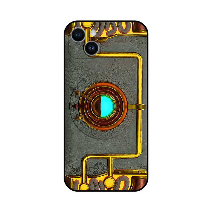 Tears of the Kingdom Zelda Phone Cases: dark brown, black stylized one-eyed cat/creature motif, cartoon, graphic, whimsical s