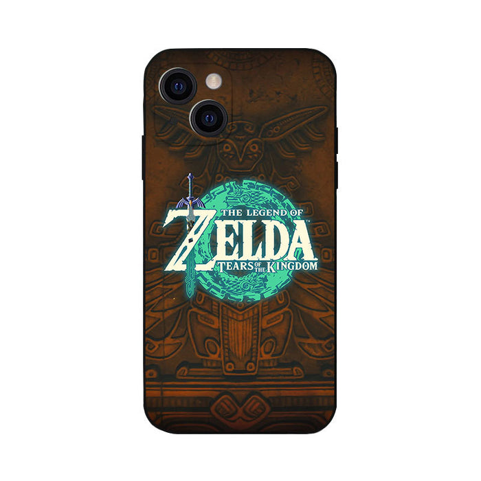 Tears of the Kingdom Zelda Phone Cases: dark brown, black stylized one-eyed cat/creature motif, cartoon, graphic, whimsical s