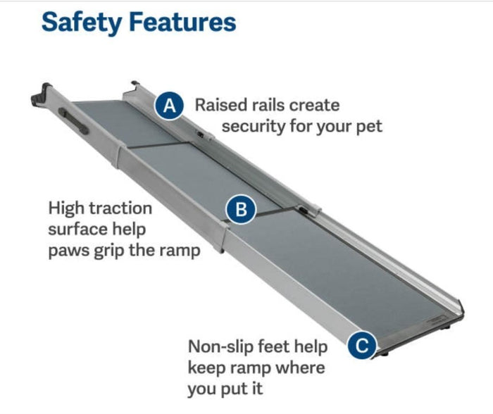 Telescoping Dog Ramp Portable Aluminium Pet Car Ramp 180kg Non Slip-151