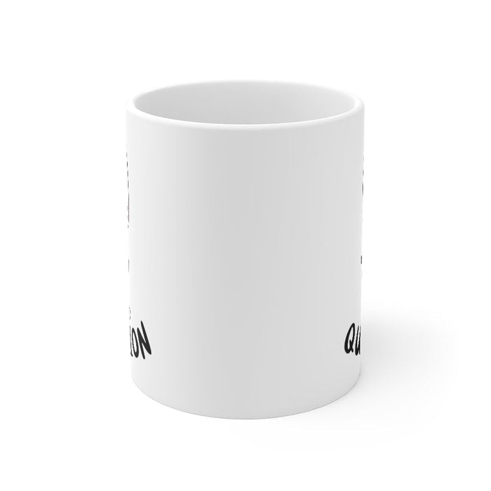 The Answer is Wine: A Mug for the Inquisitive: white, black wine theme, playful typography graphic style