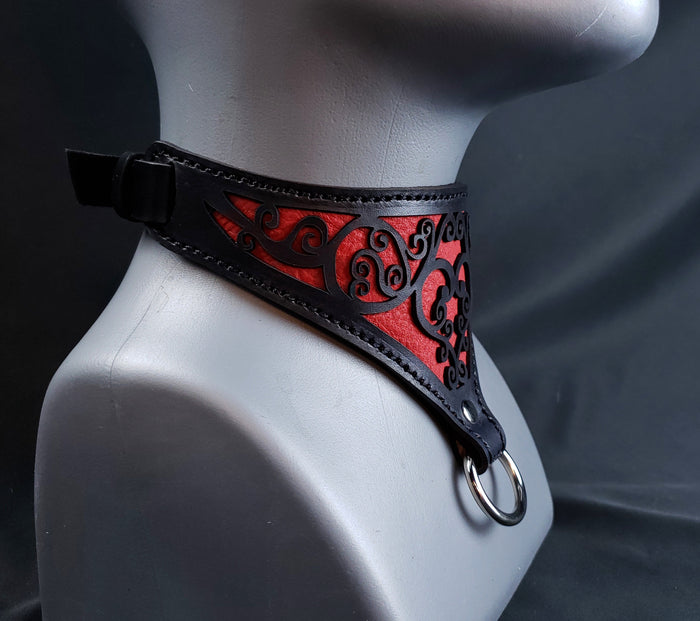 The Leather Heart Collar, wrist and ankle cuffs- Custom