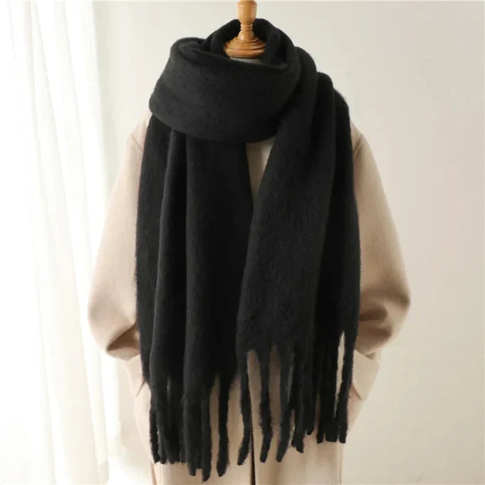 Thick and Cozy Wrap Scarf: lavender purple scarf, minimal style