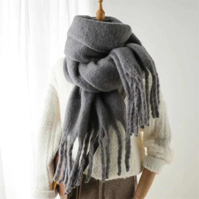 Thick and Cozy Wrap Scarf: lavender purple scarf, minimal style