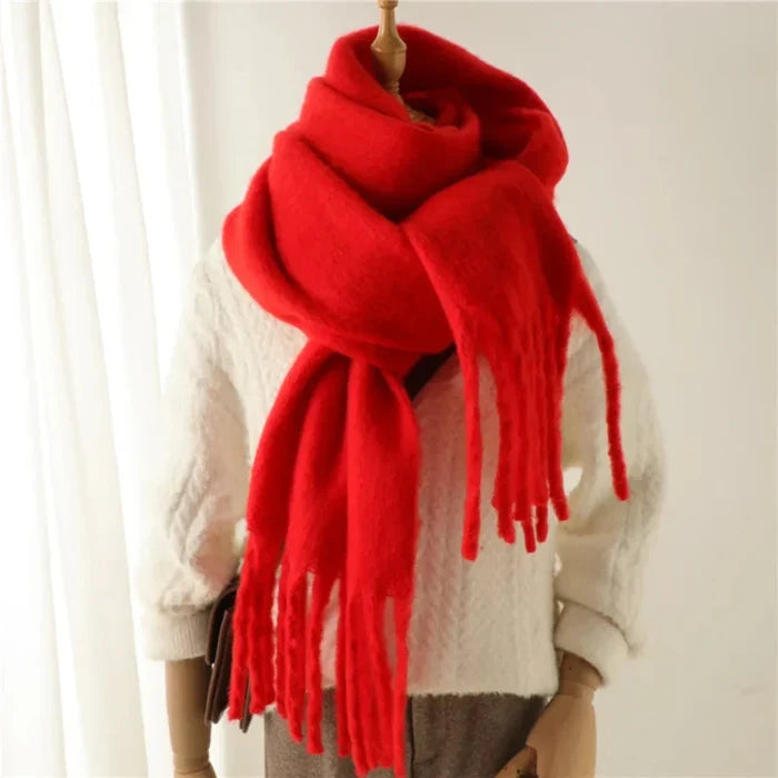 Thick and Cozy Wrap Scarf: lavender purple scarf, minimal style