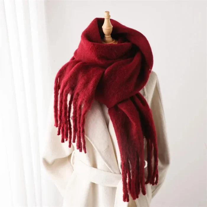 Thick and Cozy Wrap Scarf: lavender purple scarf, minimal style