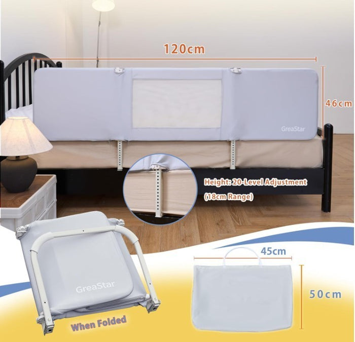 Toddler Bed Rail 120cm Safety Guard Travel Bed Barrier Fits Double KingBeds –143