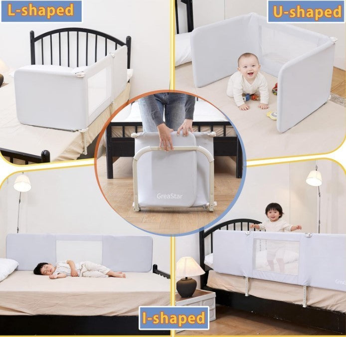 Toddler Bed Rail 120cm Safety Guard Travel Bed Barrier Fits Double KingBeds –143